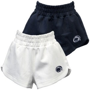 women's white and navy Hype and Vice shorts with Penn State Athletic Logo
